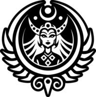 A solid style icon of moon goddess symbol vector