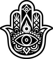 Solid icon showing hamsa hand symbol vector
