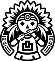 A solid style icon of flute player symbol vector