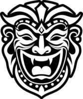 Solid icon showing comedy mask with laughing expression vector