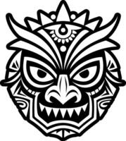 A solid style icon of guardian mask tattoo vector