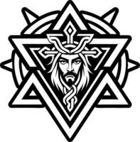Solid icon showing jewish isaac figure vector