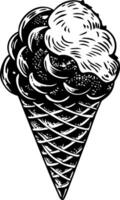 A sketchy style illustration of ice cream vector