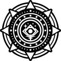 A solid style icon of cosmic portal symbol vector