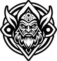 Solid icon depicting jewish mythology character vector
