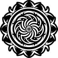 A glyph style icon of vortex pattern tattoo vector