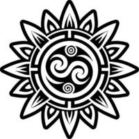 A filled style icon of wind whisperer tattoo vector