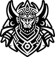 A solid style icon of divine warrior symbol vector