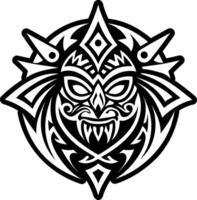 A solid style icon of tribal deity symbol vector