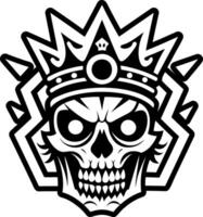 A filled style icon of skull crown symbol vector