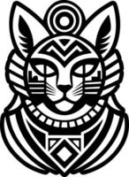 A glyph style icon of bastet cat symbol vector