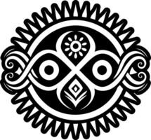 A tribal design with a sun and a circle vector