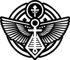 An icon showing exodus scene in filled style vector
