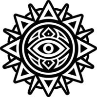 A tribal design with an eye in the center vector