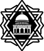 A solid icon showing temple structure vector