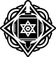 Glyph style icon showing hanukkah symbol vector