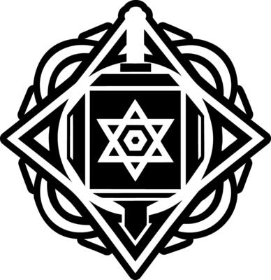 Glyph style icon showing hanukkah symbol