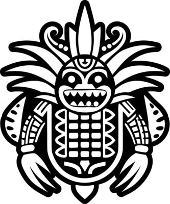 A solid style icon of maize god tattoo