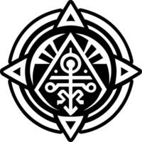 The symbol for the occult is shown in black and white vector