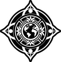 A glyph style icon of cosmic earth symbol vector