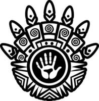 A solid style icon of handprint symbol vector