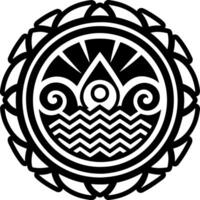 A solid style icon of water wave symbol vector