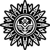 A glyph style icon of native motif tattoo vector