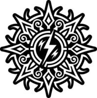A tribal design with a lightning bolt in the center vector