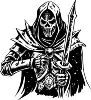 Vintage style illustration showing death knight vector