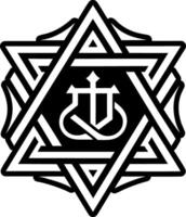 An icon depicting chai symbol in glyph style vector