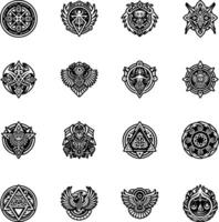A solid style icon of ancient symbol vector