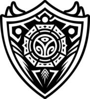 A glyph style icon of native shield symbol vector