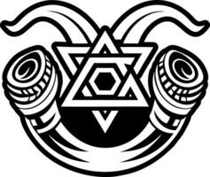 Glyph style icon depicting shofar horn vector