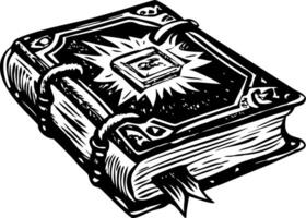 Magic book illustration showing in vintage style vector