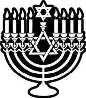 Solid icon showing menorah candles vector
