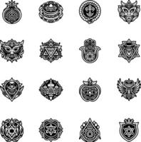 Set of sacred symbols vector