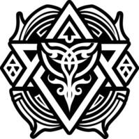 A filled style icon depicting isaac symbol artwork vector