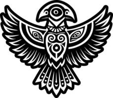A tribal bird with a tribal design on it vector
