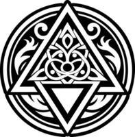 A solid style icon of eternal triangle tattoo vector