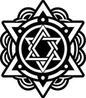 Glyph style icon showing israelite symbol vector
