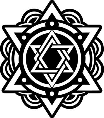 Glyph style icon showing israelite symbol