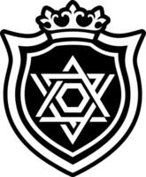 A filled style icon showing jewish shield crest vector