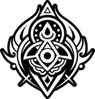 A filled style icon showing traditional amulet shape vector