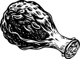 A hand drawn illustration of fried chicken vector