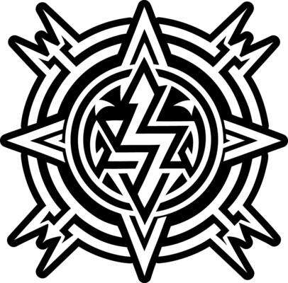 A glyph style icon of lightning strike tattoo