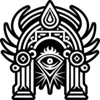 A glyph style icon of cosmic gateway symbol vector