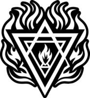 A glyph style icon showing eternal flame burning vector