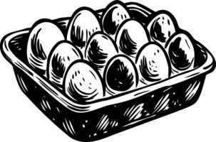 A vintage style illustration of fresh eggs vector