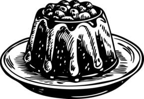 A hand drawn illustration of pudding vector