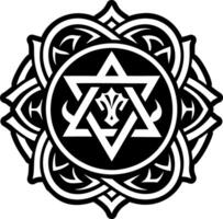 Glyph style icon showing shalom symbol vector